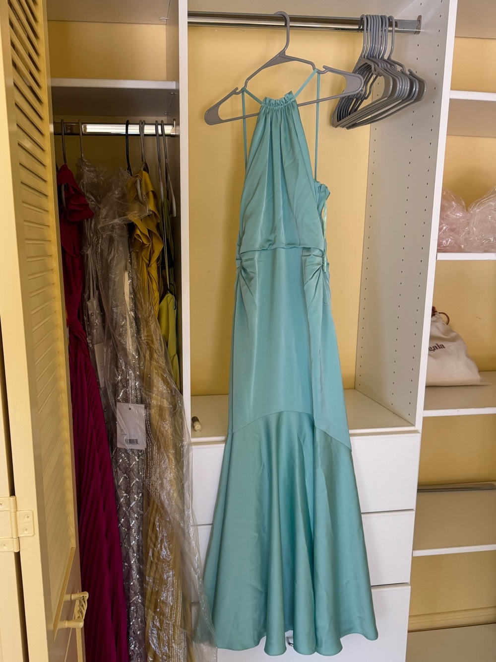 AMUR Mint Teal halter Sleeveless Dress 4 NWT
